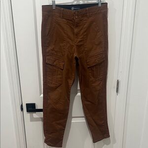 Democracy Brown “Ab”solution Cargo Straight Leg Pants with Lace Trim Size 10